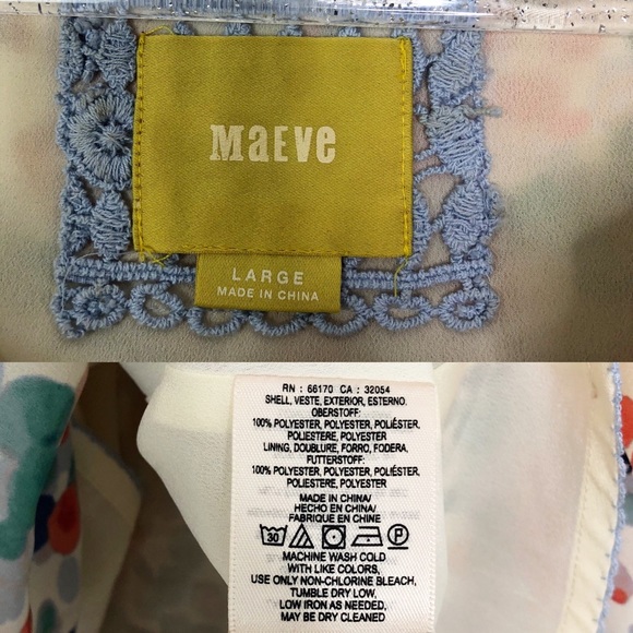 💜Anthropologie Maeve Watercolor Dot Flutter Dress - Picture 8 of 8